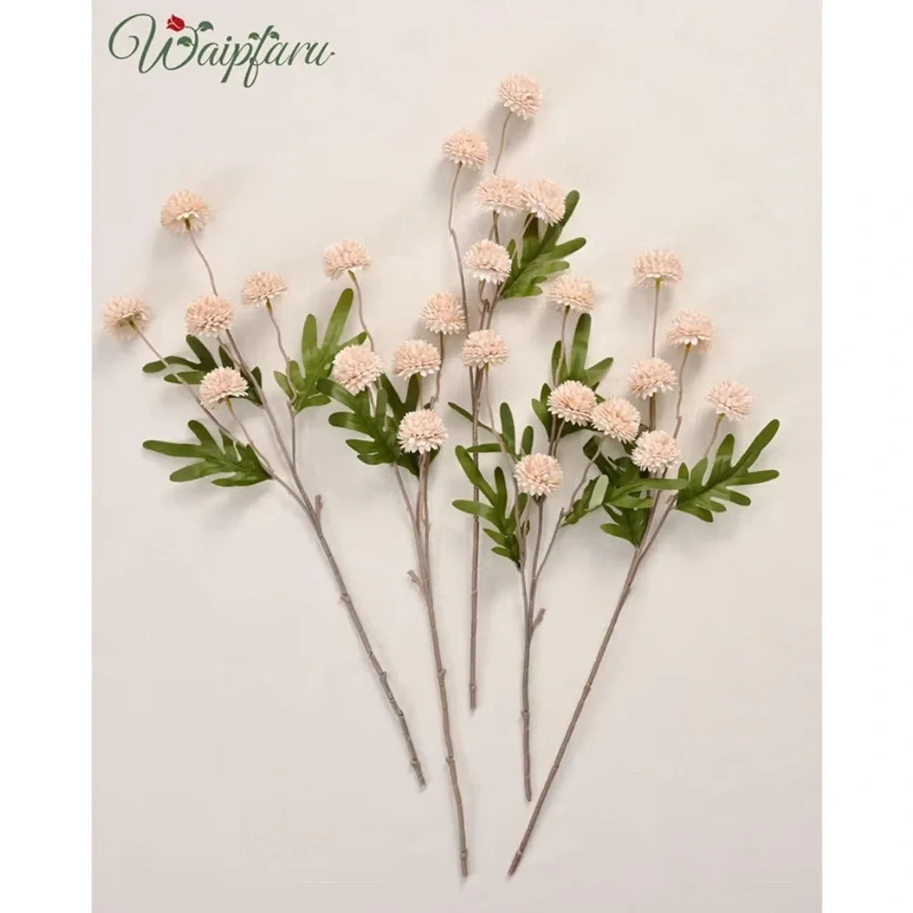 New Faux Mini Mums 10 Pcs Centerpiece Champagne Color Boho Decor Silk Florals